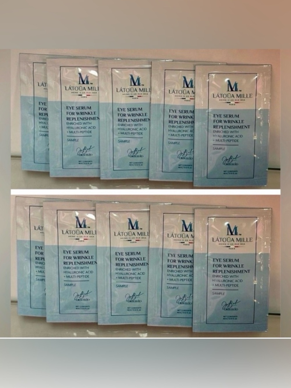 Latoua Mille Revive Glow Collagen Eye Firming Serum~ 10 Travel Packs $550 Retail